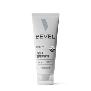 Bevel Face & Beard Wash with Witch Hazel and Aloe Vera to Cleanse, Hydrate and Brighten Skin, 4 Fl Oz