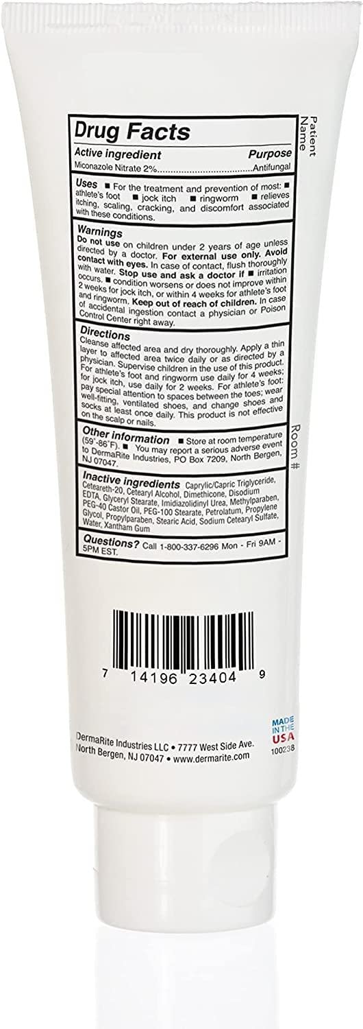 Dermafungal Antifungal Cream - Treats And Prevents Most Athlete’S Foot, Jock Itch, And Ringworm - 2% Miconazole Nitrate – 3.75 Oz Tube : Therapeutic Skin Care Products : Health & Household