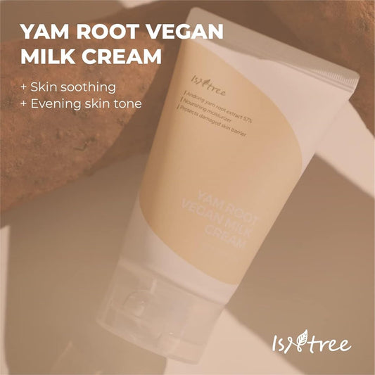 Isntree Yam Root Vegan Milk Cream 80Ml, 2.7 Fl.Oz | Nourishing Moisturizer | Vegan Milk Moisturizer | Korean Skincare