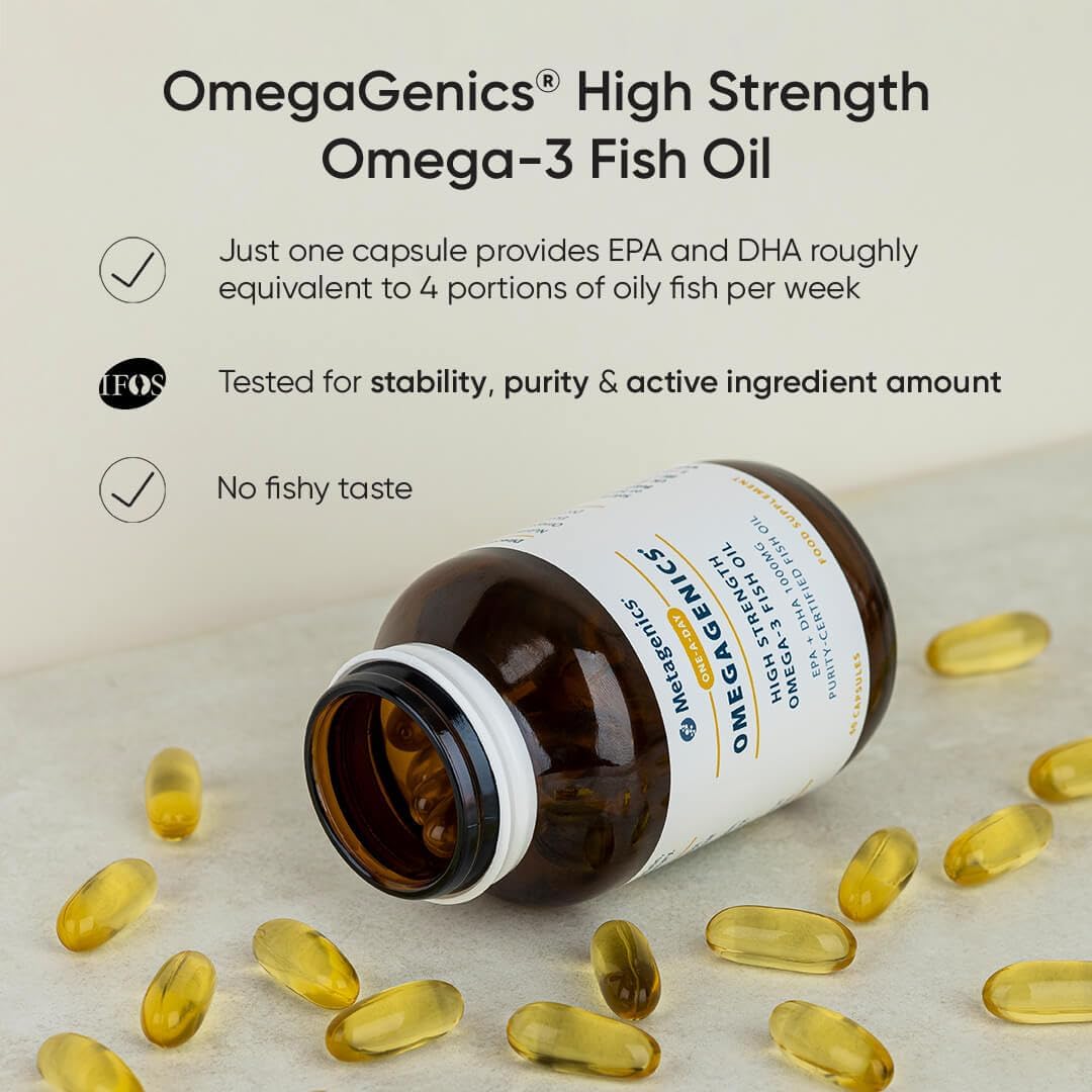 Omegagenics - High Strength Omega-3 Fish Oil - EPA + DHA 1000mg - Puri