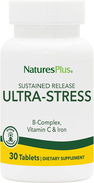 Naturesplus Ultra-Stress With Iron, Sustained Release - 30 Vegetarian Tablets - Stress Relief Supplement With B-Complex & Vitamin C - Energy Booster, Mood Enhancer - Gluten-Free - 30 Servings