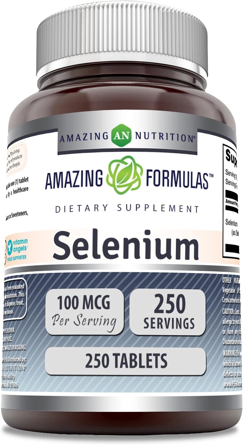 Amazing Formulas Selenium 100 mcg 250 Tablets Supplement | Non-GMO | Gluten Free | Made in USA