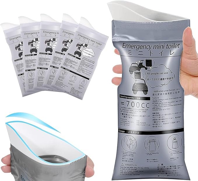 Portable 700ml Disposable Urine Bags – Leak-Proof, Unisex Urinal & Vomit Bags for Travel, Camping, Emergencies, and Outdoor Use