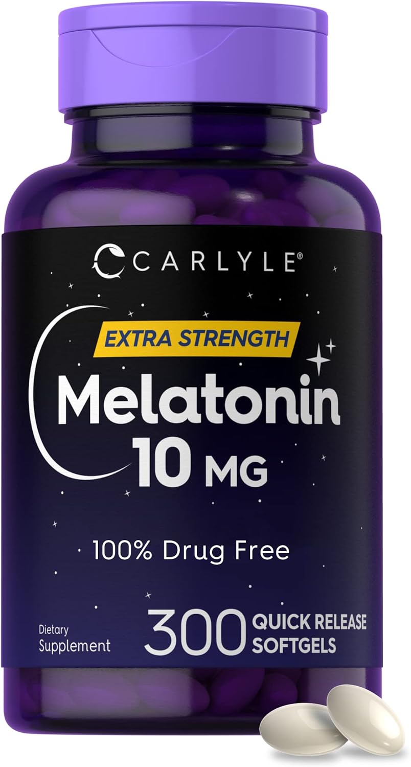 Carlyle Melatonin 10mg | 300 Softgels | for Adults | Non-GMO, Gluten Free Supplement