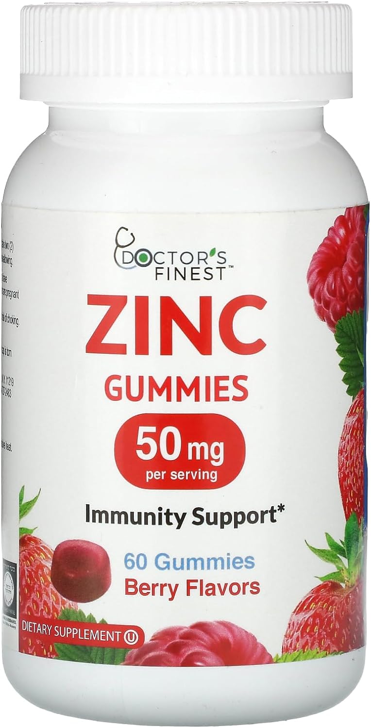 Doctors Orders Zinc 50mg Gummies ? Vegetarian, GMO Free & Gluten Free Vitamin ? Great Tasting Berry Flavor Pectin Chews ? Adult Dietary Supplement ? 60 Count [30 Doses]