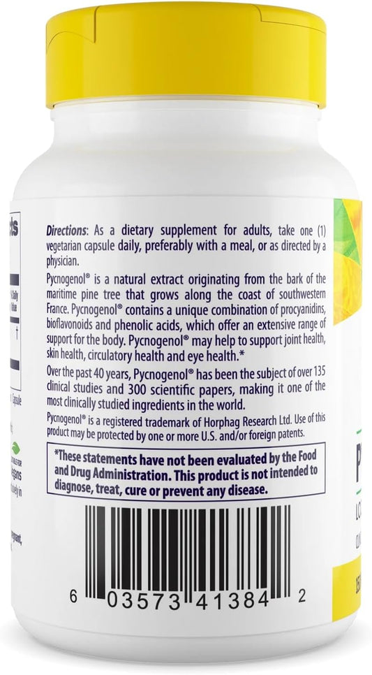Healthy Origins Pycnogenol 150 Mg, French Maritime Pine Bark Extract, Natures Super Antioxidant, Antioxidant, Non-Gmo, Vegan, 120 Veggie Capsules