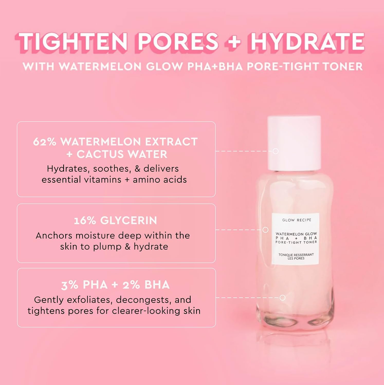 Glow Recipe Dew + Glow Trio - Watermelon PHA + BHA Facial Pore Toner (40 ml) + Niacinamide Dew Drops Brightening Serum (40 ml) + AHA Anti Aging Sleeping Mask Night Treatment for Glowing Skin (60 ml) : Beauty & Personal Care