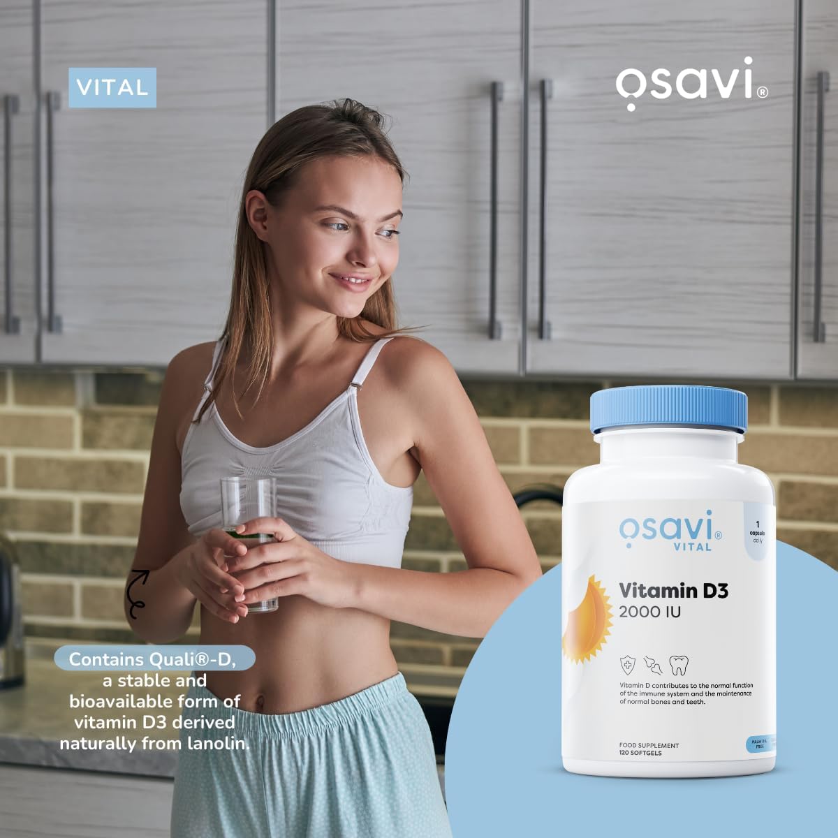 Osavi Vitamin D3 2000 IU – 60 Softgels | Supports Immune Function | Bone Health | Muscle Function and Calcium Absorption | Contains Quali®–D | Derived from Natural Lanolin and MCT Oil from Coconut : Amazon.co.uk: Health & Personal Care