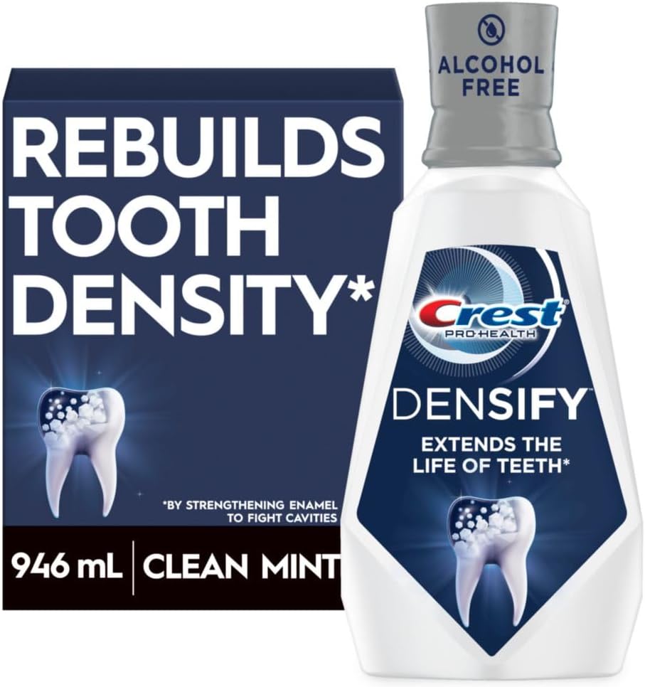 Crest Pro Health Densify Fluoride Mouthwash, Alcohol Free, Cavity Prevention, Strengthens Tooth Enamel, Clean Mint, 946Ml (32 Fl Oz)