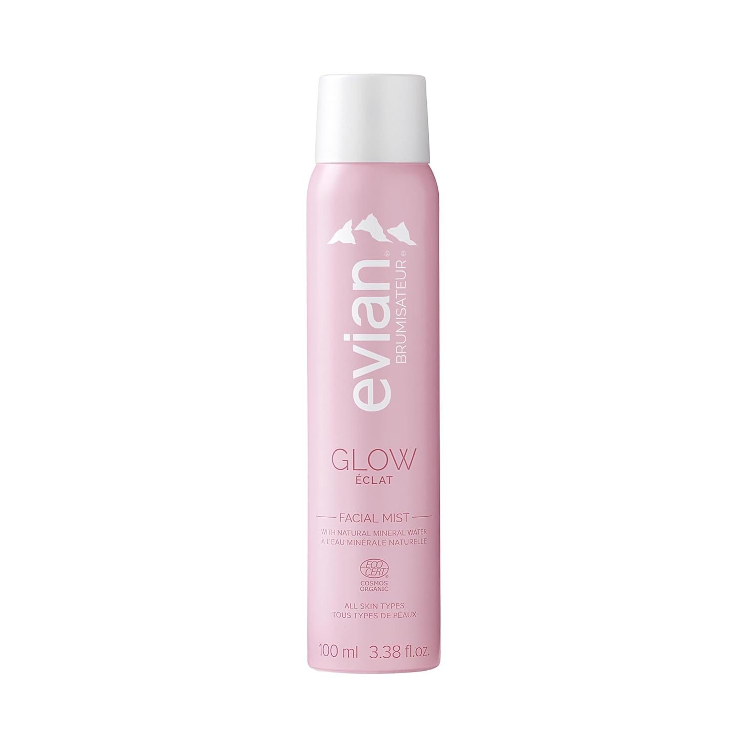Evian Glow Facial Mist | Hydrating Mineral Water Face Spray With Aloe & White Tea | Dewy Setting Mist & Toner For Glowing Skin | Facial Spray To Refresh, Balance, & Enhance Makeup