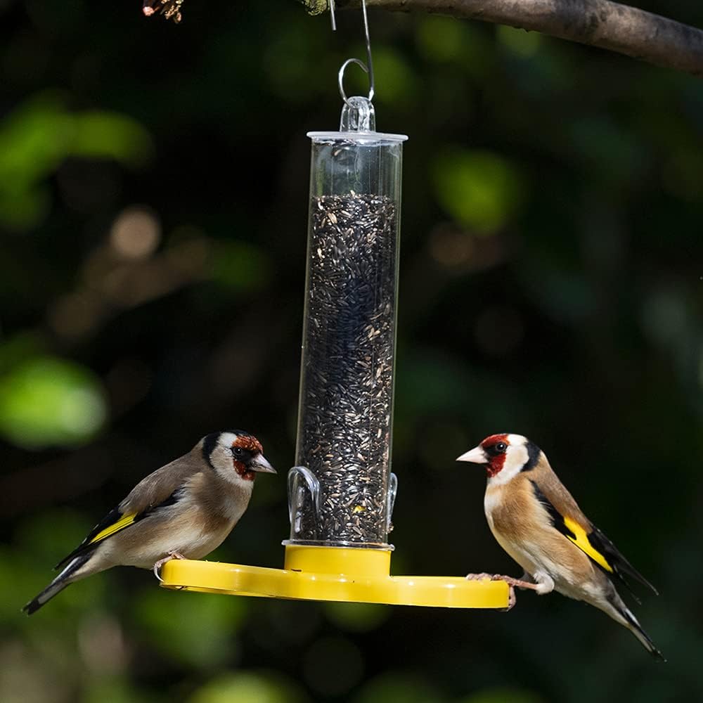 Pre-filled Niger Bird Feeders for Garden Birds - Jacobi Jayne® Goldfinch Finder - Hanging Bird Feeders for Small Birds. Niger Bird Feeder Hanging Wire Included. :Garden