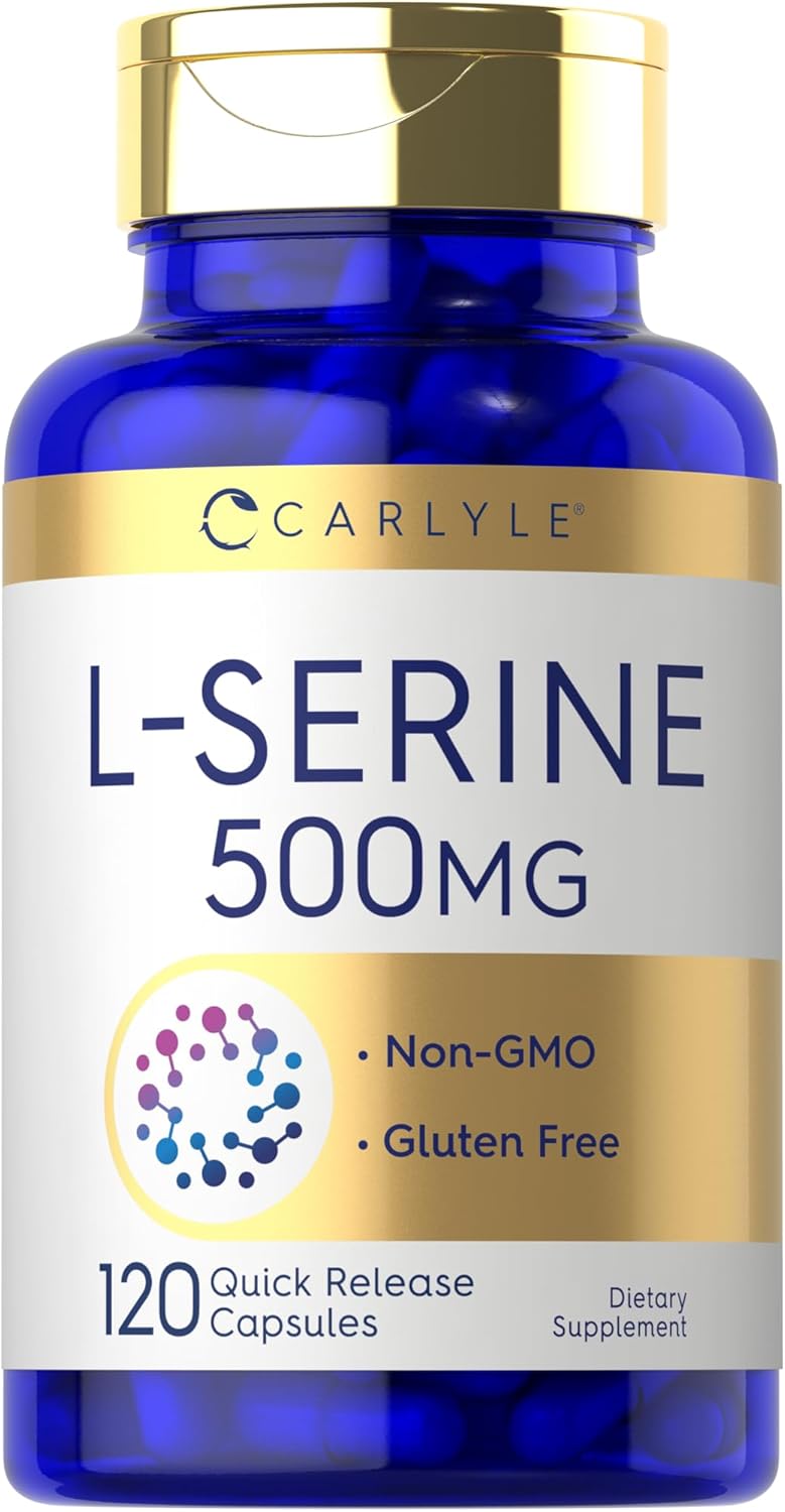 Carlyle L Serine Capsules 500 Mg | 120 Count | Non-Gmo & Gluten Free Supplement