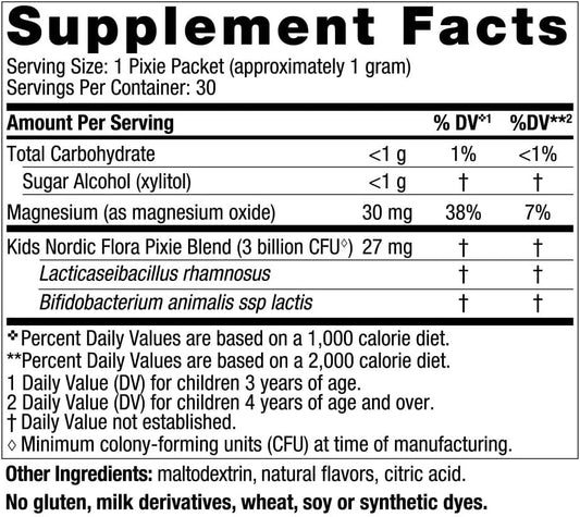 Nordic Naturals Kids Probiotic Pixies, Mixed Berry - 30 Packets - 3 Billion CFU - Digestive Wellness, Immune Support - Non-GMO, Vegan - 30 Servings