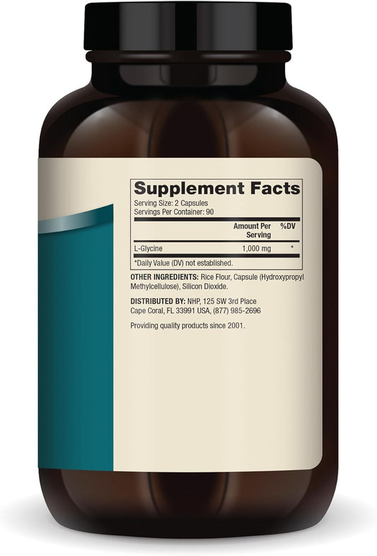 Dr. Mercola L-Glycine Dietary Supplement, 1,000 Mg Per Serving, 90 Servings (180 Capsules), Mitochondrial Function, Non Gmo, Soy Free, Gluten Free