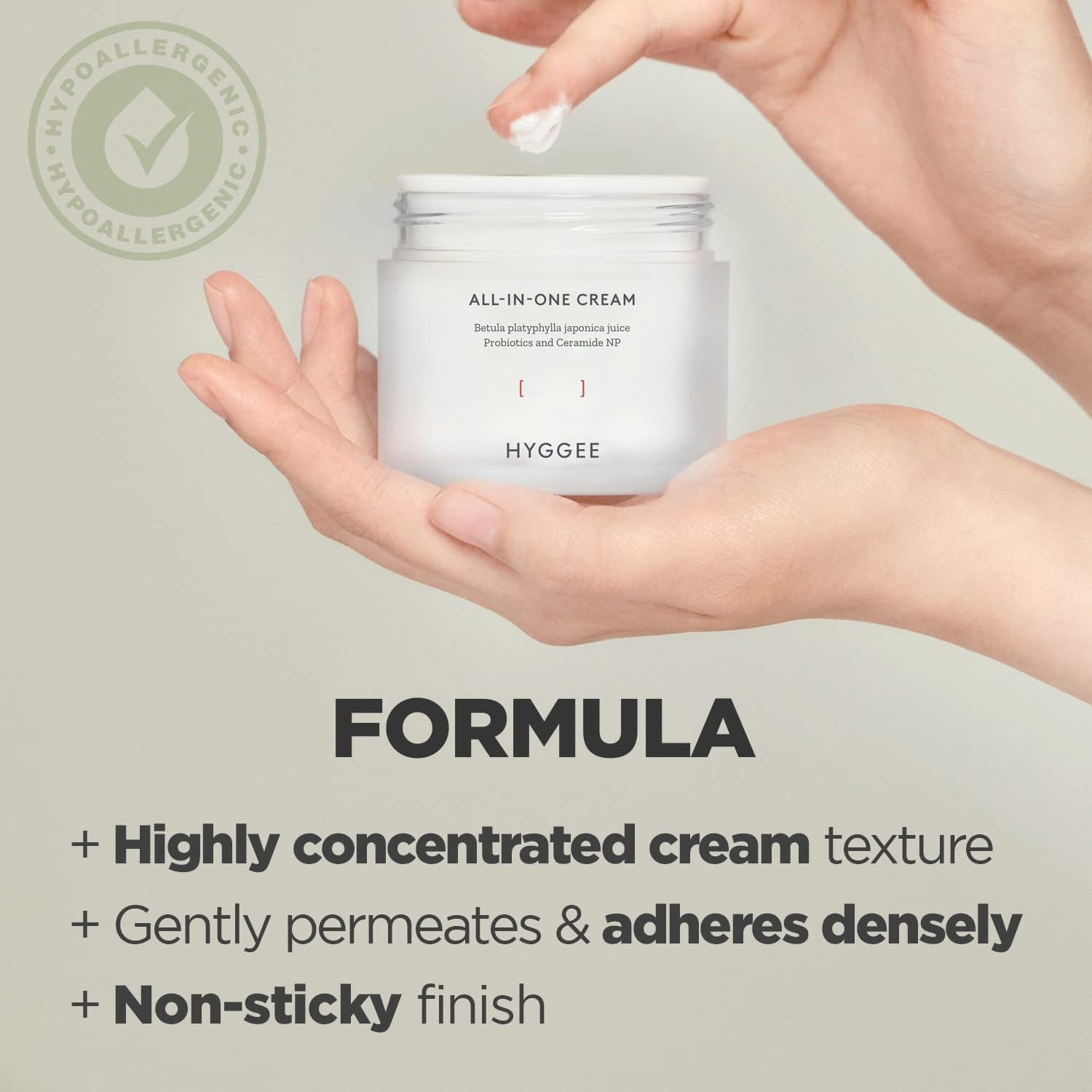 All In One Cream - High Moisture Barrier Face Moisturizer For Dry Skin - Probiotics & Ceramide - Non Sticky Moisturizing Cream - Skin Irritation Free, 2.7Oz