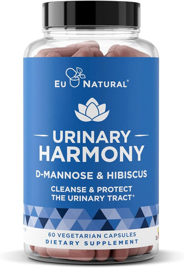 Urinary Harmony D-Mannose Supplement – Urinary Tract Health For Women – Potent Clinical Strength Formula With D-Mannose And Hibiscus Cleanses And Flushes The Urinary System – 60 Fast Acting Capsules