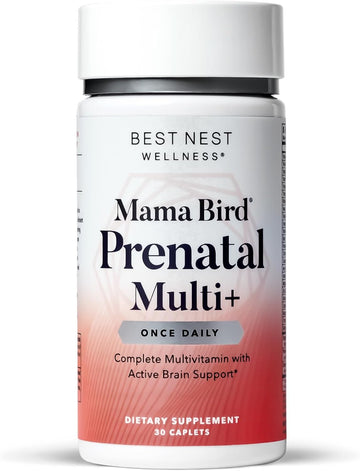 Best Nest Wellness Mama Bird Prenatal Vitamin: Vegan Prenatal Vitamins For Women W/Methylfolate (Folic Acid) W/Organic Herbal Blend, Prenatal Vitamins For Women B12, Choline, Once Daily, 30 Count