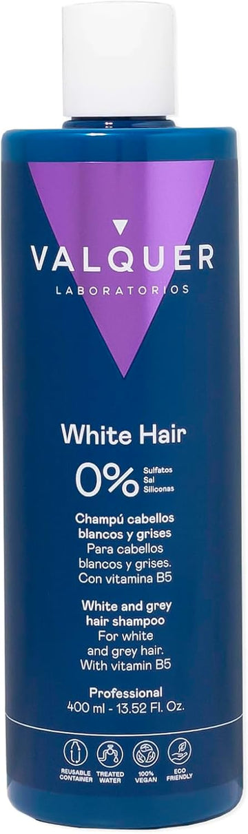 Valquer Profesional Shampoo For White And Grey Hair% No Salt, Sulphates, Parabens And Silicones - 400 Ml