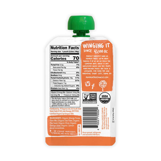 Pumpkin Tree Organics Fruit Snack Packet + Fiber + A Squeeze Of Orange, 3.5 Ounce (Pack Of 10)