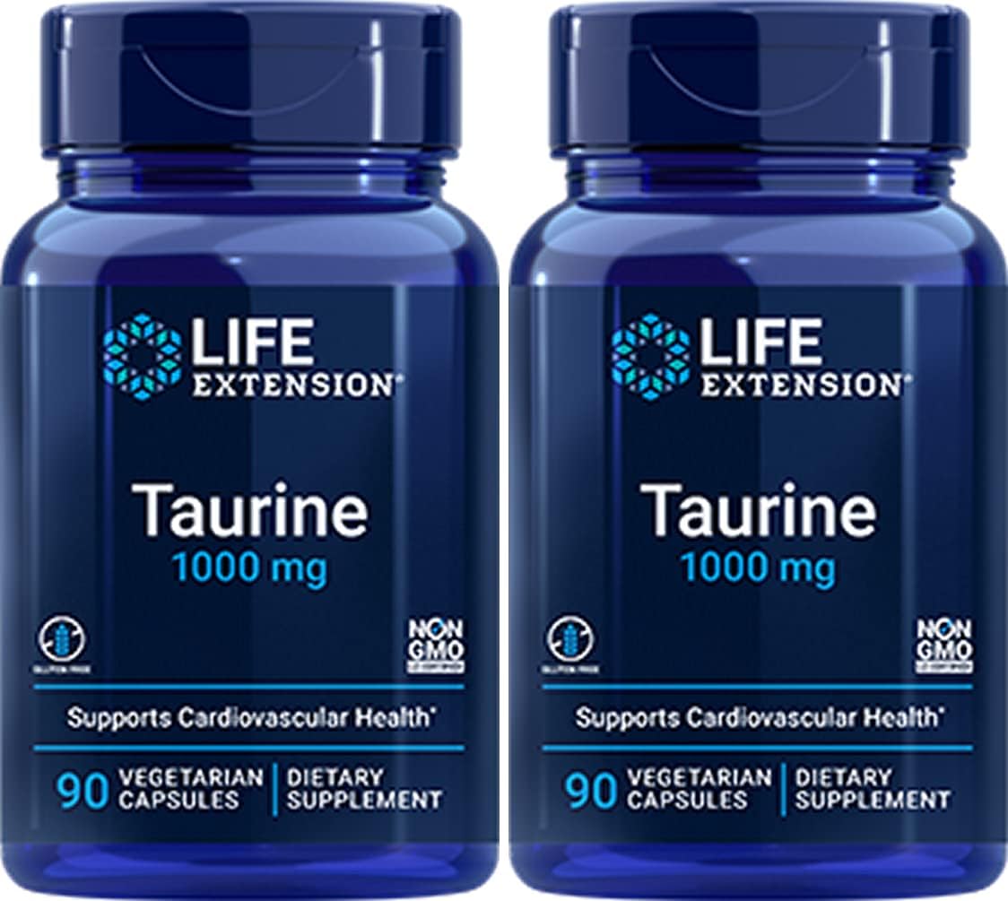 Taurine 1000 mg, 90 Vegetarian Capsules-Pack-2