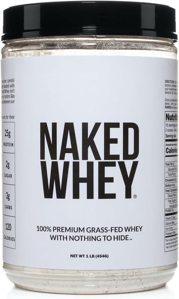 Naked Whey 1Lb - Only 1 Ingredient, Grass Fed Whey Protein Powder, Undenatured, No Gmos, No Soy, Gluten Free, Stimulate Growth, Enhance Recovery - 15 Servings