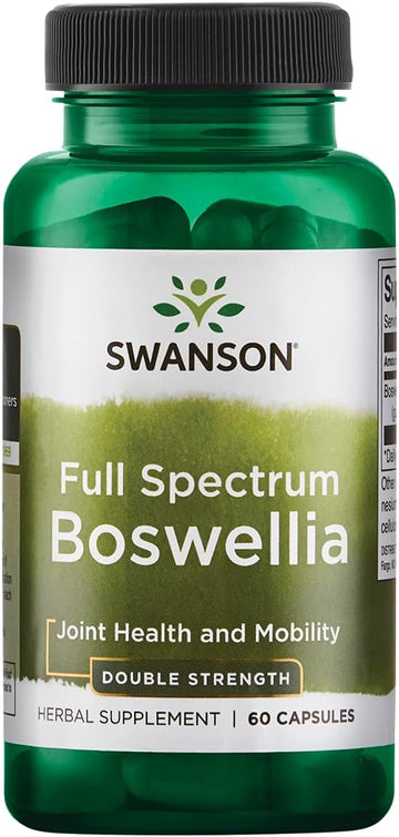 Swanson Double Strength Boswellia - Ayurvedic Herb for Joint Flexibility & Mobility Support - Boswellia Serrata Resin - (60 Capsules, 800mg Each)