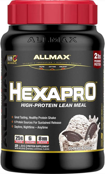 ALLMAX HEXAPRO, Cookies & Cream - 2 lb - 25 Grams of Protein Per Servi