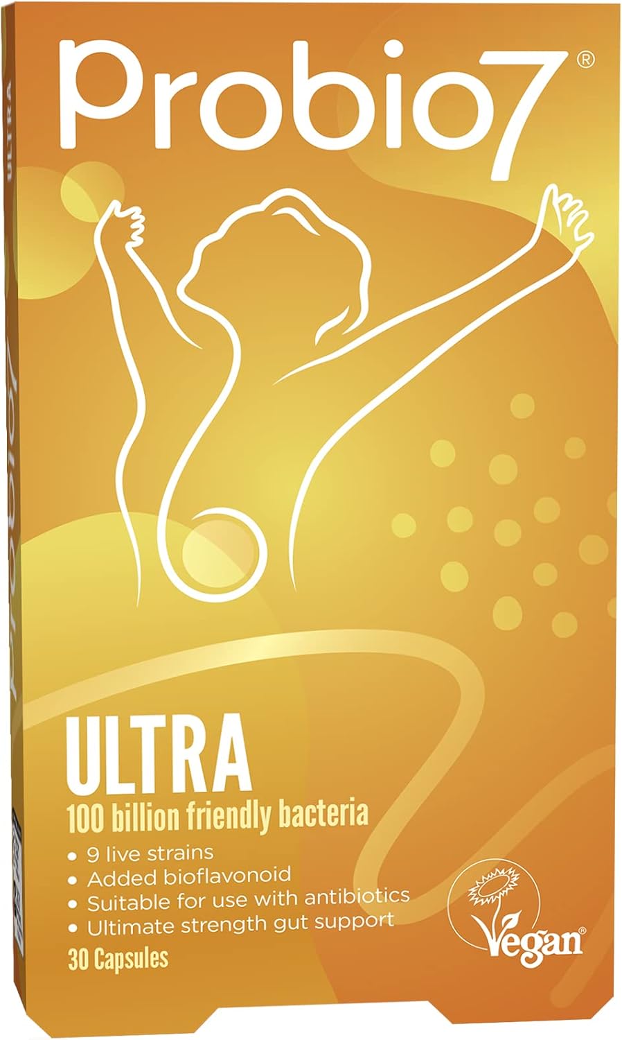 Probio 7 Ultra | 9 Live Strains | 100 Billion CFU, Saccharomyces boulardii & Bioflavanoid | Gut Health Supplements, Probiotics for Gut Health, 30 Vegan Capsules (1 Month Supply) : Amazon.co.uk: Health & Personal Care