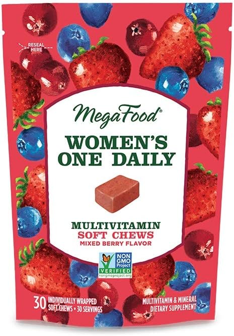 Megafood Women'S One Daily Multivitamin Soft Chews - Multivitamin For Women With Folate, Vitamin B6, Vitamin B12, Biotin, Vitamin D - Mixed Berry Flavor - Vegetarian, Non-Gmo - 30 Chews