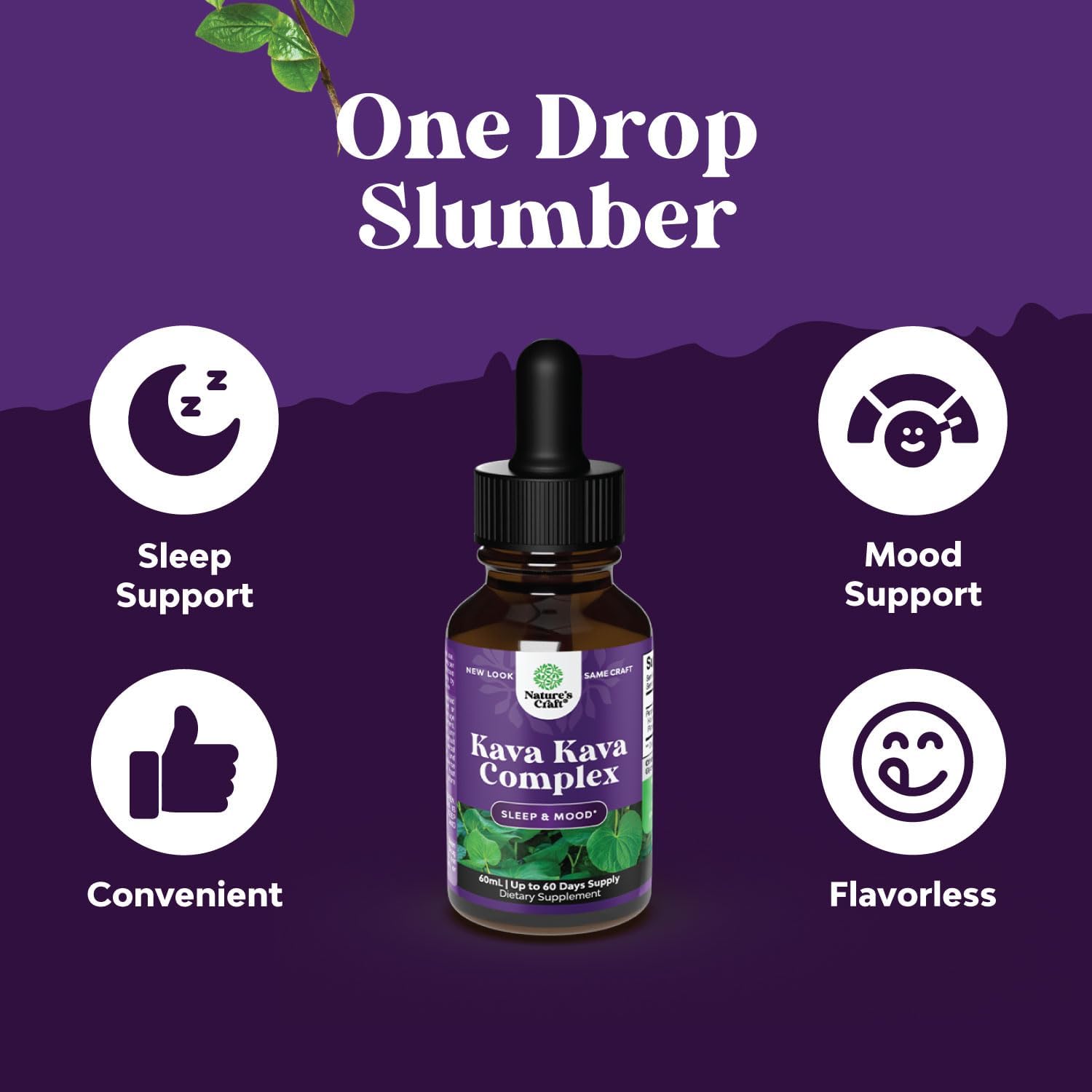 Potent Liquid Kava Kava Drops - Calming High Concentration Kava Extract with Chamomile and Lavender - Tasty Adaptogen Drops Mood Support Supplement with Kava Root - Vegan Non GMO and Alcohol Free : Health & Household
