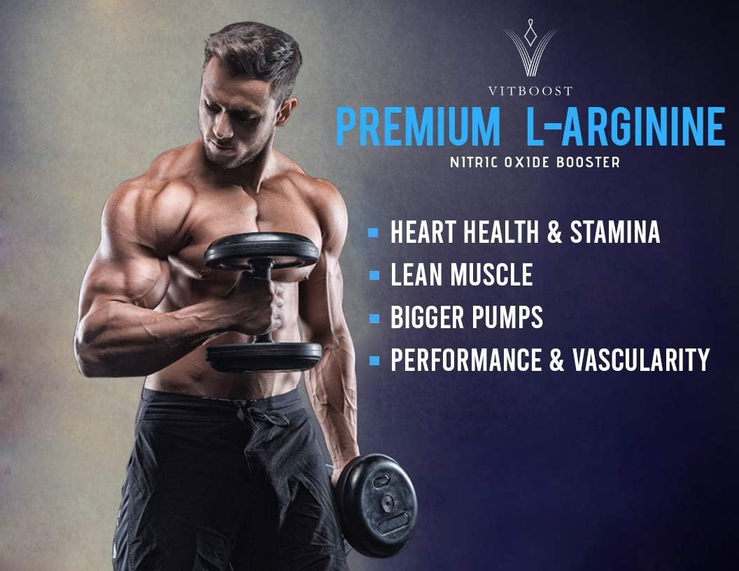 VITBOOST Extra Strength L Arginine Capsule 1500mg - Nitric Oxide Supplements for Stamina, Muscle, Vascularity & Energy - Powerful NO Booster with L-Arginine, L-Citrulline & Essential Amino Acids : Health & Household