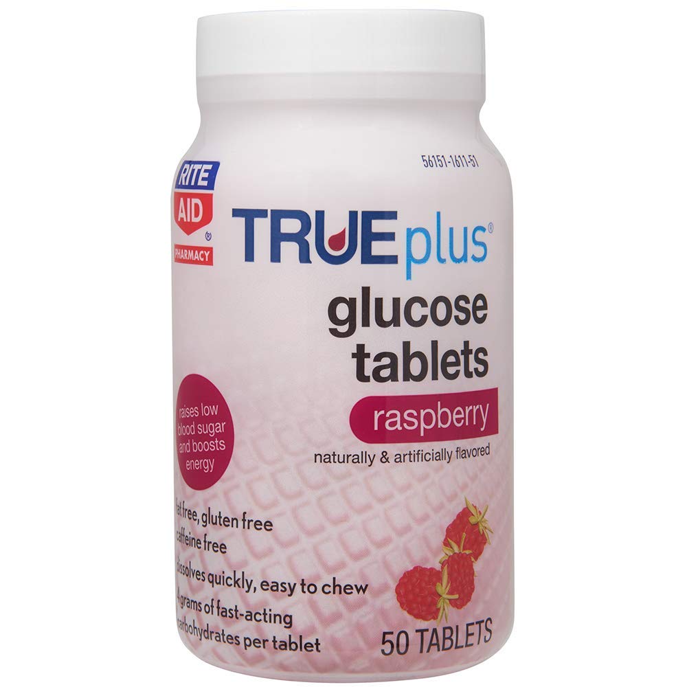 Rite Aid Glucose Tablets, Raspberry, 50 Count | Blood Sugar Support Supplements : Health & Household