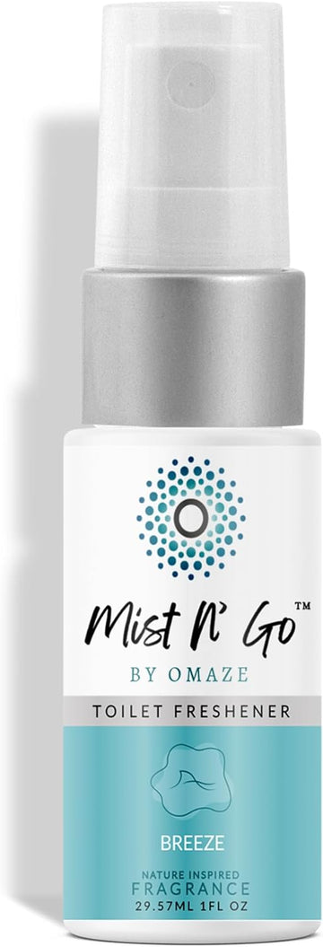 Mist N' Go by OMAZE Breeze Scent Toilet Spray For Poop - Bathroom Spray Odor Eliminator Use Before You Sit On Toilet - Bathroom Poop Spray For Toilet Use For Travelling - Pocket Size (1oz x1)