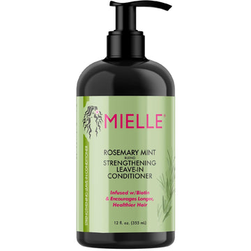 Mielle Organics Rosemary Mint Strengthening Leave-In Conditioner, Supports Hair Strength, Smooth Conditioner For Dry And Crinkled Hair, Weightless Hair Treatment