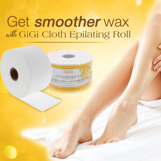 Gigi Cloth Epilating Roll For Hair Waxing | Non Woven Design For Use With Soft Waxes | Hair Removal, 50 Yds