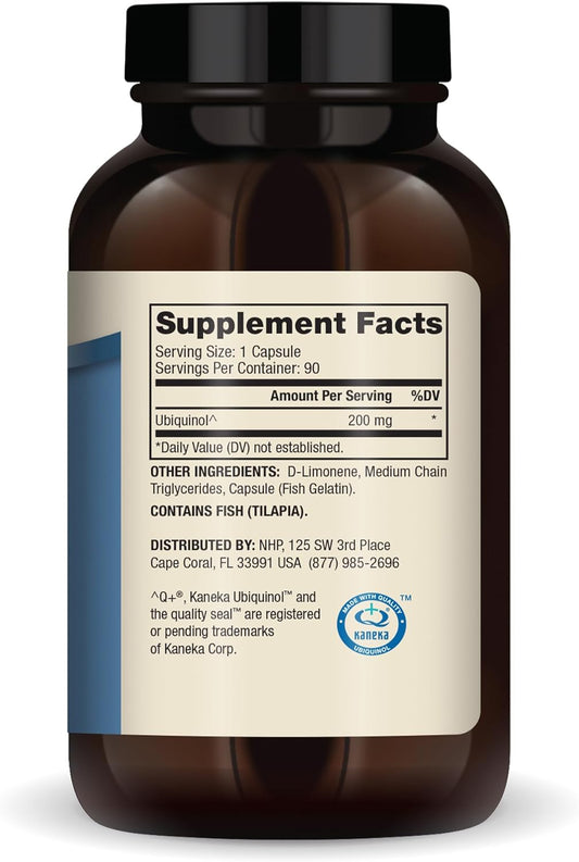 Dr. Mercola Ubiquinol, 90 Servings (90 Capsules), 200 mg Per Capsule, Dietary Supplement, Supports Energy Production, Non-GMO