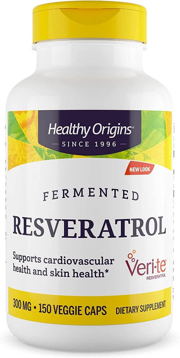Healthy Origins Resveratrol (Trans-Resveratrol), 300 mg - European Resveratrol Nutritional Supplements - Vegan, Non-GMO & Gluten-Free Antioxidant Supplement - 150 Veggie Capsules