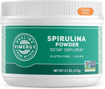 Vimergy Natural Spirulina Powder, Trial Size - 45 Servings – Super Greens Powder – Nutrient Dense Blue-Green Algae Superfood For Smoothies & Juices - Non-Gmo, Gluten-Free, Vegan & Paleo (135G)