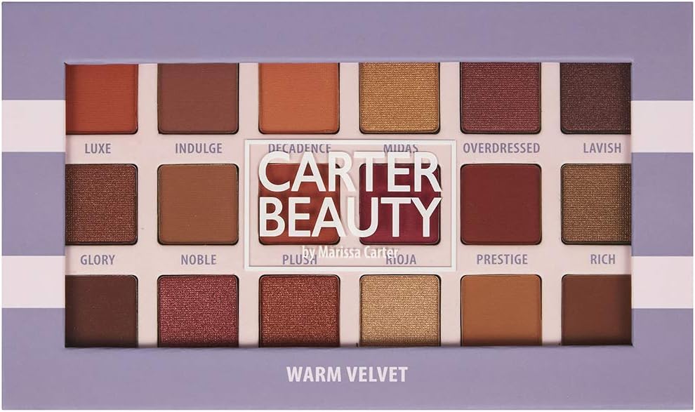 Carter Beauty 18-Shade Eyeshadow Palette, Warm Velvet