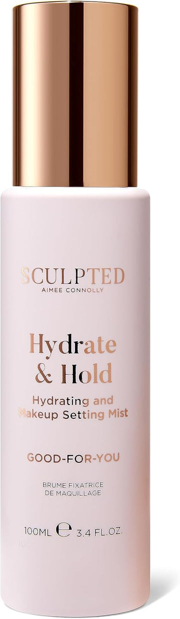 Hydrate & Hold Makeup Setting Spray Mist From Sculpted By Aimee - Long-Lasting Fixing Spray, Hyaluronic Acid, Cruelty-Free, Travel-Friendly Hydrating Mist With Lemon Scented Extract, 100Ml