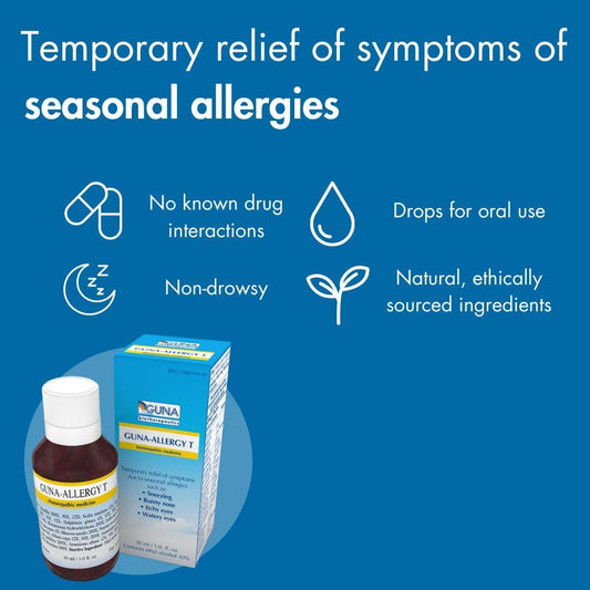 Guna Allergy T For Relief From Allergy Symptoms Of Sneezing, Runny Nose, Itchy Eyes And Watery Eyes - 1 Ounce