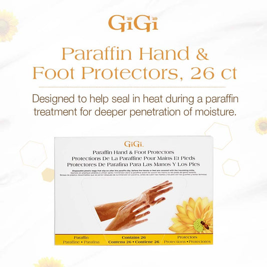 Gigi Paraffin Wax Hand And Foot Protectors, Slip-On Disposable Plastic Bags, 26 Counts, 1-Pack