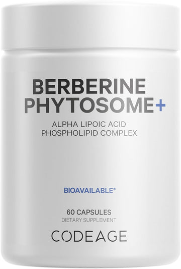 Codeage Berberine Phytosome Supplement - Berberine HCL, Alpha Lipoic Acid, Phospholipid Complex - 2-Month Supply - Metabolic & Cardiovascular Support - Bioavailable, Gluten-Free, Non-GMO - 60 Capsules