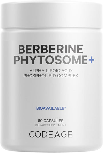 Codeage Berberine Phytosome Supplement - Berberine Hcl, Alpha Lipoic Acid, Phospholipid Complex - 2-Month Supply - Metabolic & Cardiovascular Support - Bioavailable, Gluten-Free, Non-Gmo - 60 Capsules