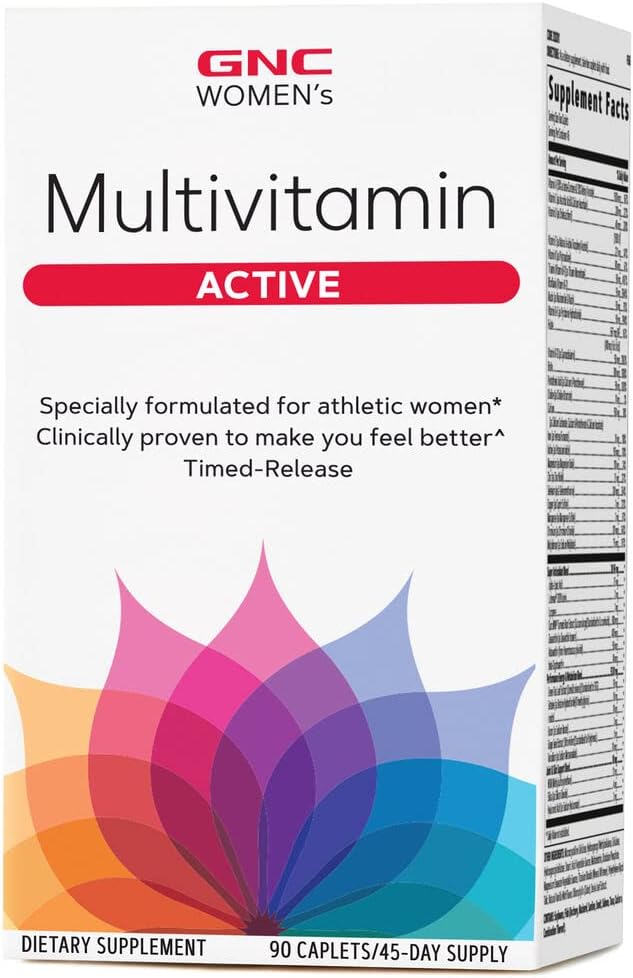 Gnc Women'S Active Multivitamin | Supports An Active Lifestyle | 30+ Nutrient Formula | Promotes Bone & Joint Health, Helps Energy Production | Clinically Studied Daily Vitamin | 90 Caplets