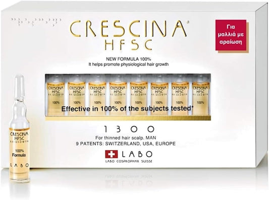 Crescina Hfsc Hair Growth Treatment Thinned Hair Scalp For Men 20 Vials (1300 - Severe Hair Loss)