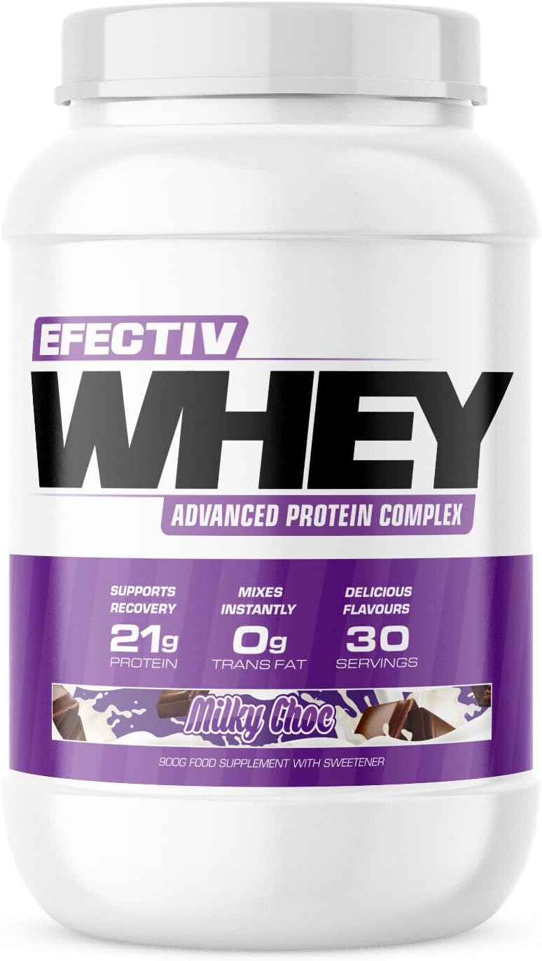EFECTIV Whey Protein Powder - Advanced Protein Complex - Milky Choc 900g (30 Servings), 21g of Protein - Instant Mix Formula - Trans Fat & Gluten Free : Amazon.co.uk: Health & Personal Care