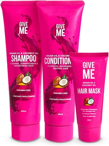 Give Me Cosmetics, Shampoo And Conditioner Sets, For Greasy Hair, With Mask, Mango & Passion Fruit, Paraben Free, Haircare Gift Set For Teenage Girls Women