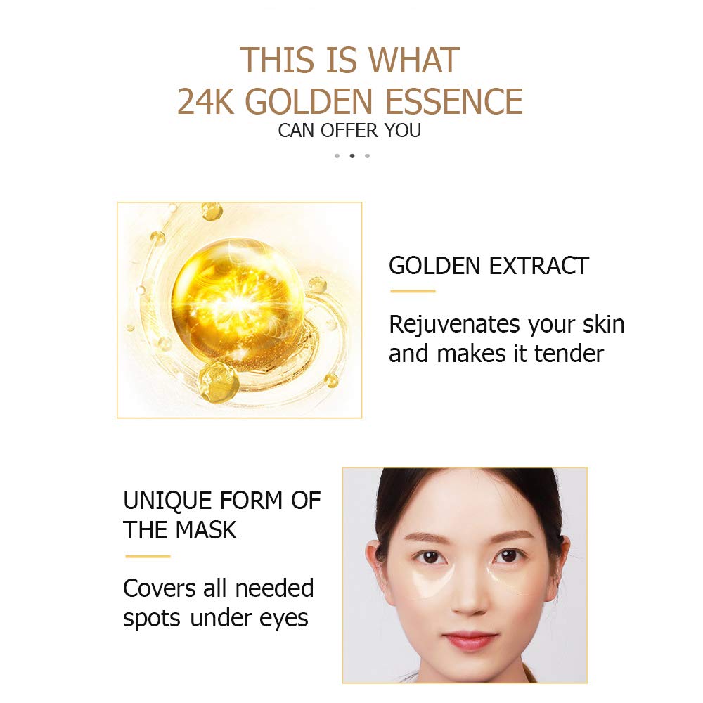 30 Pairs Venzen Gold Eye Mask Power Crystal Gel Collagen Masks, Great For Anti Aging, Dark Circles & Puffiness (Gold) : Beauty & Personal Care