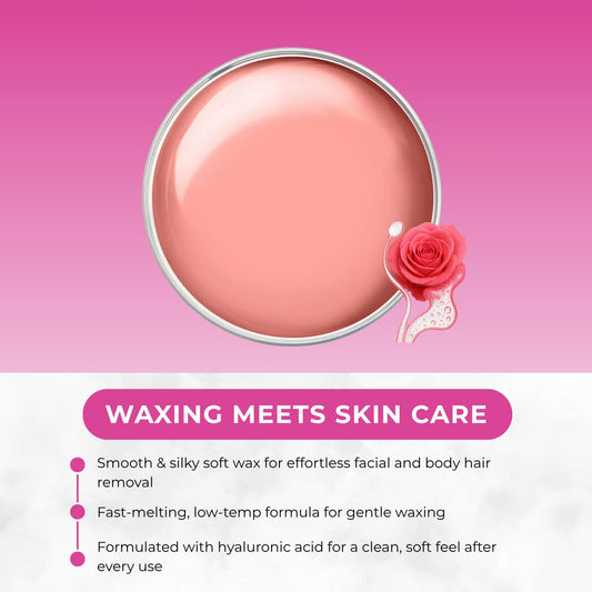 Naturaverdepro Deluxe Pink Cream Soft Wax For Sensitive Skin, Body And Facial Hair Removal, Wax Hair Remover For Women, Dry To Normal Skin Types - 14Oz